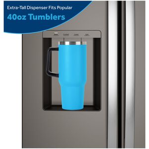 GE 36 in. 23.6 cu. ft. Counter Depth Side-by-Side Refrigerator with Ice & Water Dispenser - Slate, Slate, hires