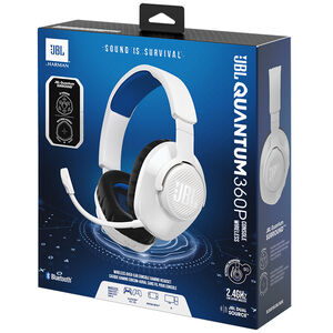 JBL Quantum 360P Wireless Over-Ear Gaming Headset with Detachable Boom Mic - White, , hires