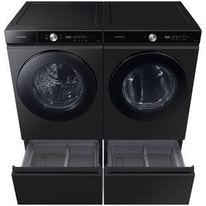 Samsung Bespoke 27 in. 5.3 cu. ft. Smart Stackable Front Load Washer with Super Speed Wash & AI Smart Dial - Brushed Black, Brushed Black, hires