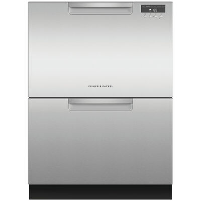 Fisher & Paykel Series 7 24 in. Double Drawer Dishwasher with Front Control, 43 dBA Sound Level, 14 Place Settings, 6 Wash Cycles & Sanitize Cycle - Stainless Steel | DD24DAX9N