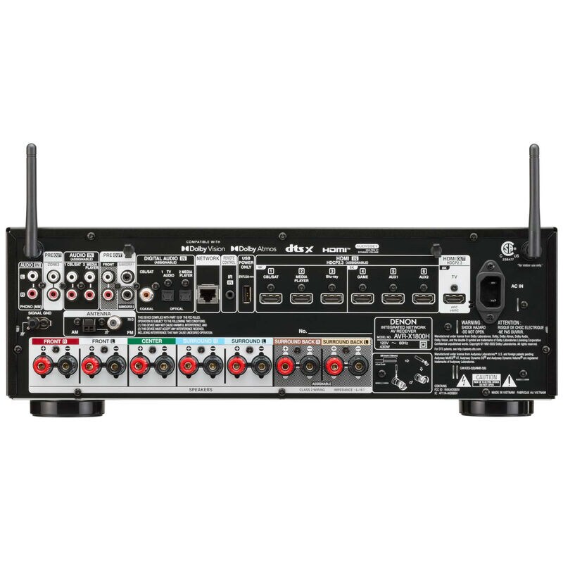 Denon 7.2 Ch. 175W 8K AV Receiver with Built-In HEOS - Black, , hires