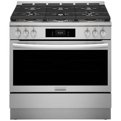 Frigidaire Gallery 36 in. 4.6 cu. ft. Air Fry Convection Oven Freestanding Natural Gas Dual Fuel Range with 6 Sealed Burners - Stainless Steel | GCFD3661AF