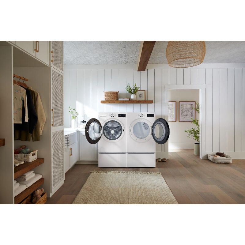 LG 27 in. 7.4 cu. ft. Smart Stackable Gas Dryer with AI Sensor Dry, TurboSteam, Sanitize & Steam Cycle - Alpine White, , hires