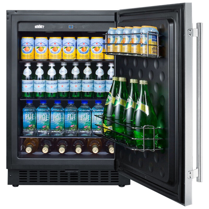 Summit 24 in. 4.6 cu. ft. Built-In Beverage Center with Adjustable Shelves & Digital Control - Stainless Steel, , hires
