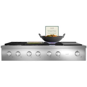 Cafe 48 in. 6-Burner Natural Gas Rangetop with Griddle, Simmer Burner & Power Burner - Stainless Steel, Stainless Steel, hires
