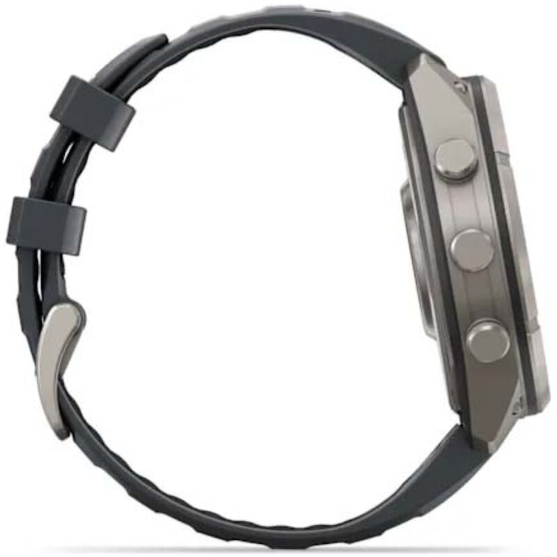 Garmin fenix 9 Pro 47 mm, AMOLED Smart Watch - Titanium with Graphite/Black Silicone Band, , hires