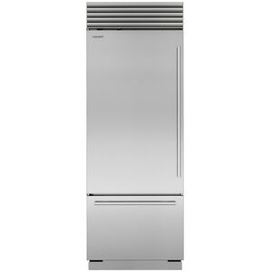 Sub-Zero Classic Series 30 in. Built-In 17.0 cu. ft. Smart Counter Depth Bottom Freezer Refrigerator with Tubular Handles & Internal Water Dispenser - Stainless Steel, , hires