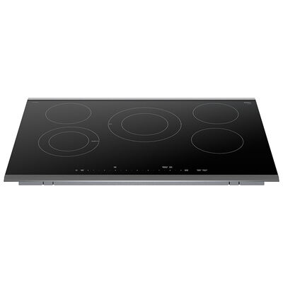 Bosch Benchmark Series 30 in. 5-Burner Electric Cooktop with Simmer Burner & Power Burner - Black with Stainless Steel | NETP069SUC