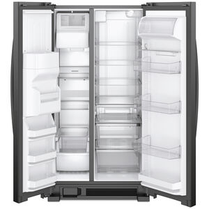Whirlpool 36 in. 25.55 cu. ft. Side-by-Side Refrigerator with Ice & Water Dispenser - Black, Black, hires