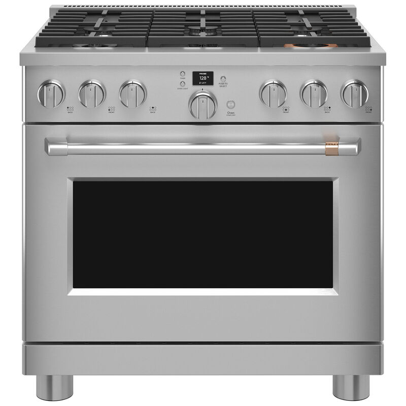 Cafe 36 in. 5.7 cu. ft. Smart Air Fry Convection Oven Freestanding Dual  Fuel Range with 6 Sealed Burners - Stainless Steel | P.C. Richard & Son