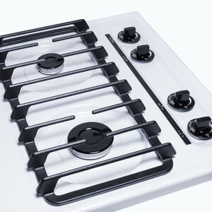 Summit 30 in. 4-Burner Natural Gas Cooktop with Simmer Burner - White, , hires