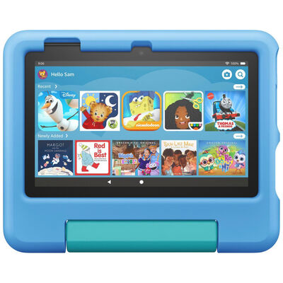 Amazon Fire 7 Kids tablet, 7" display, ages 3-7, with ad-free content kids love, 2-year worry-free guarantee, parental controls, 16 GB,BlueBumper,(2022release). | B0BLBLRLJB