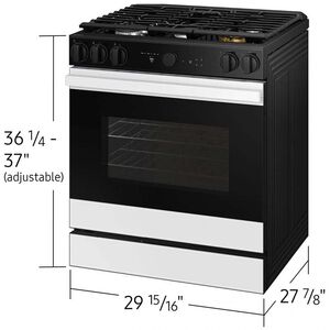 Samsung Bespoke 30 in. 6 cu. ft. Smart Air Fry True European Convection Slide-In Gas Range with 5 Sealed Burners & Griddle - White Glass, White Glass, hires
