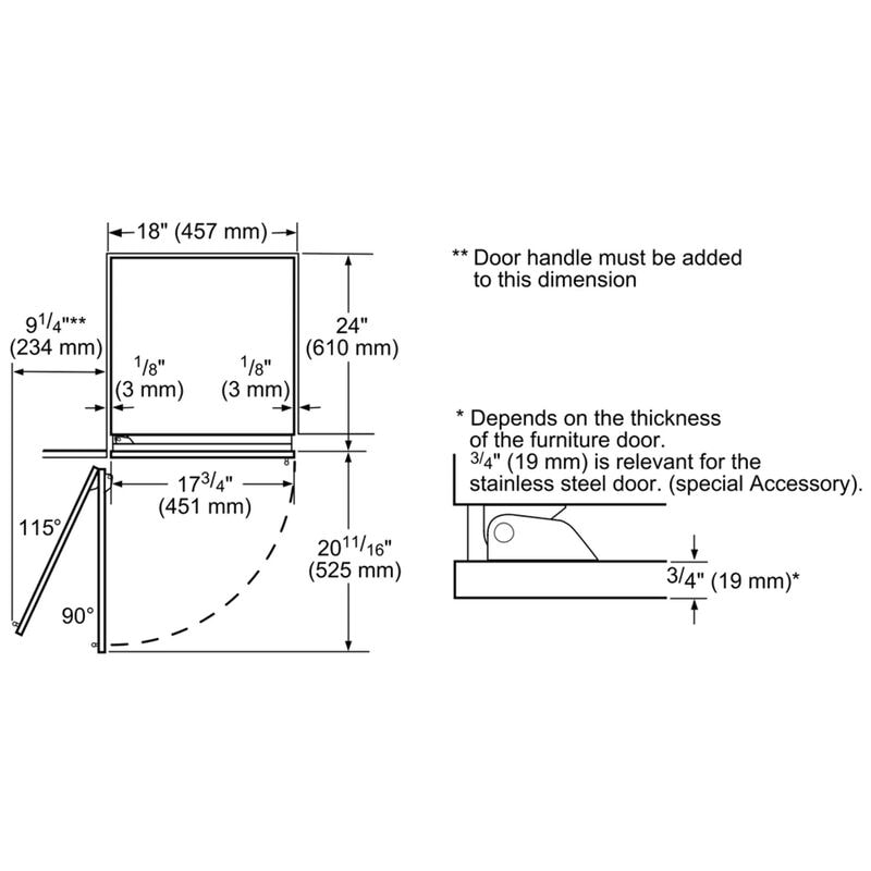 Thermador 18 in. 7.8 cu. ft. Built-in Smart Double-Drawers Compact Upright Freezer with Ice-Maker & Adjustable Shelves - Custom Panel Ready, , hires