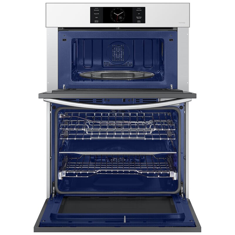 Samsung Bespoke 30 in. 7 cu. ft. Smart Speed/ Steam Electric Microwave/Wall Oven Combo with Dual Convection & Sensor Cooking - White Glass, White Glass, hires