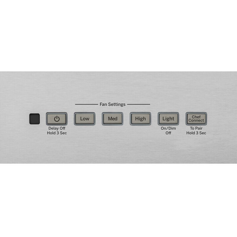 GE 30 in. Convertible Chimney Style Range Hood with 350 CFM, 4 Fan Speeds & 2 LED Lights - Stainless Steel, , hires