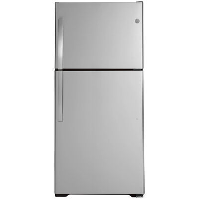 GE 33 in. 21.9 cu. ft. Top Freezer Refrigerator - Stainless Steel | GTS22KYNRFS