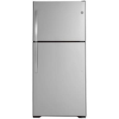 GE 33 in. 21.9 cu. ft. Top Freezer Refrigerator - Stainless Steel | GTS22KYNRFS