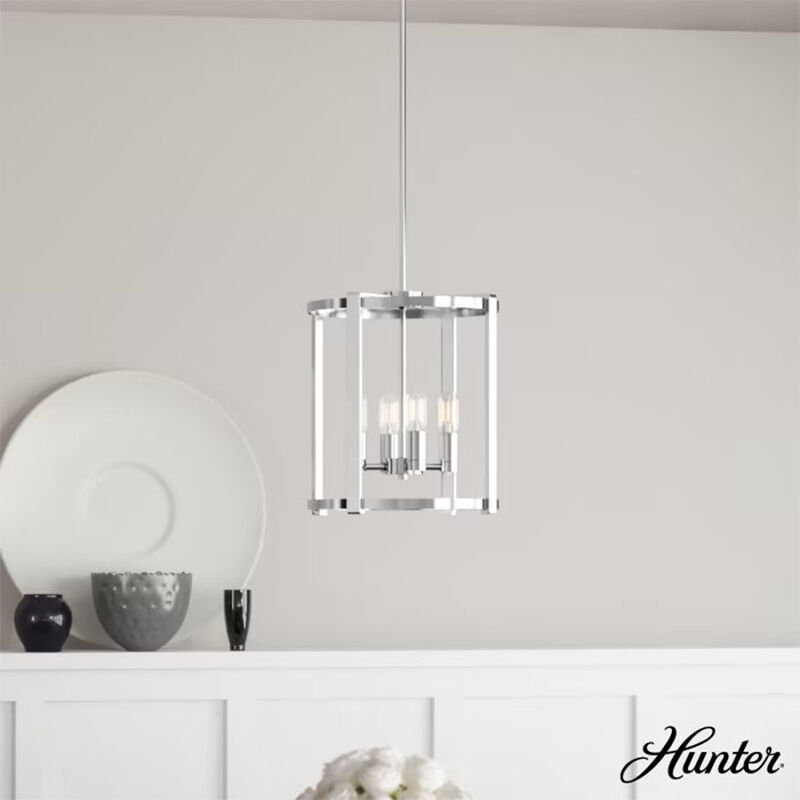 Hunter Astwood 16 in. 4 Light Chandelier - Brushed Nickel, , hires
