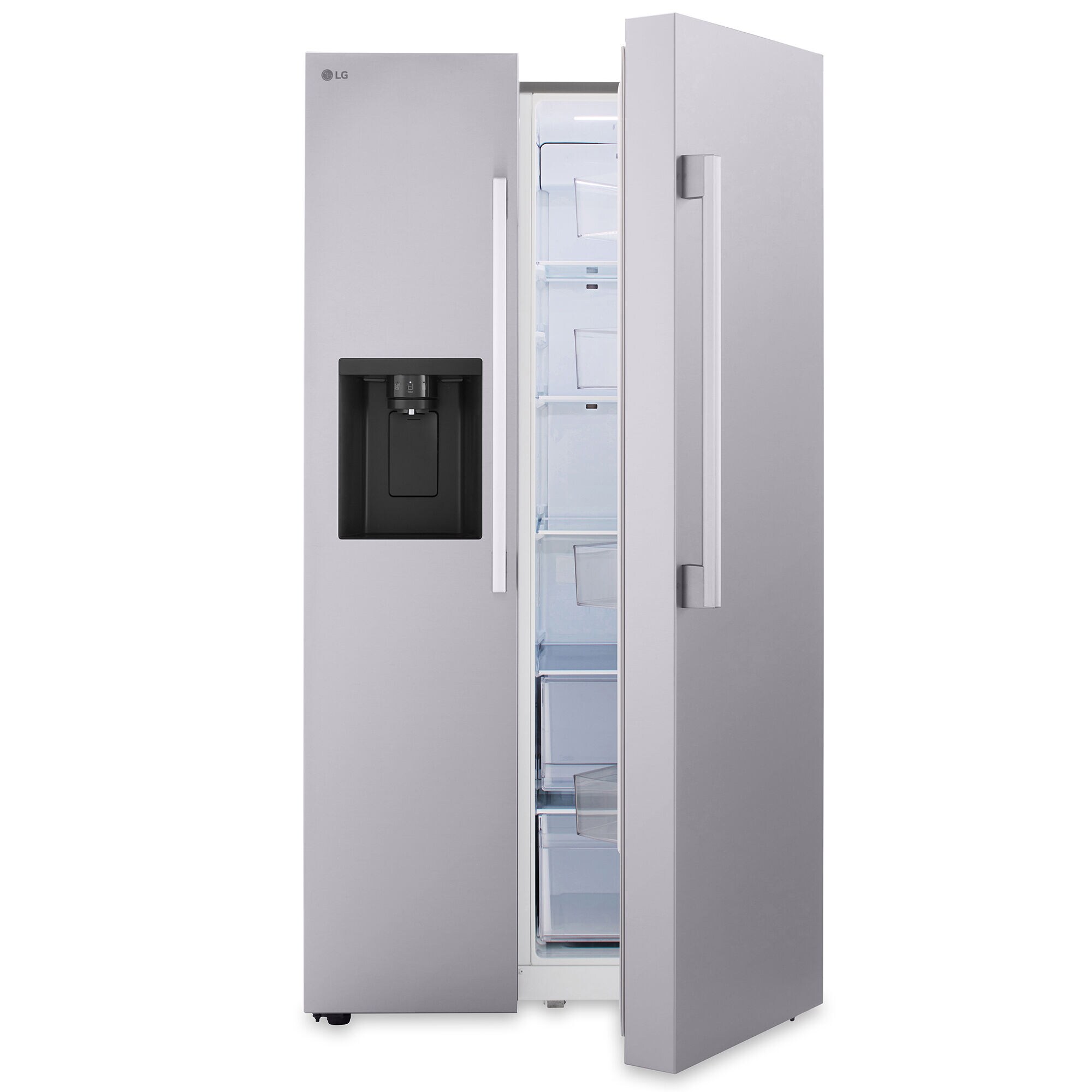 LG 36 in. 26.6 cu. ft. Smart Side by Side Refrigerator with Ice Water Dispenser PrintProof Stainless Steel