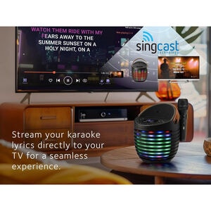 Singing Machine SMC2020 SingCast One - Video Casting Karaoke System with Bluetooth, Light Show & Voice Changing Effects, , hires