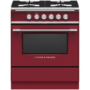Fisher & Paykel Series 7 30 in. 3.5 cu. ft. Standard Convection Gas Range with 4 Sealed Burners - Red, , hires