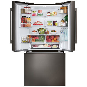 LG 33 in. 24.5 cu. ft. Smart French Door Refrigerator with Ice & Water Dispenser - PrintProof Black Stainless Steel, PrintProof Black Stainless Steel, hires