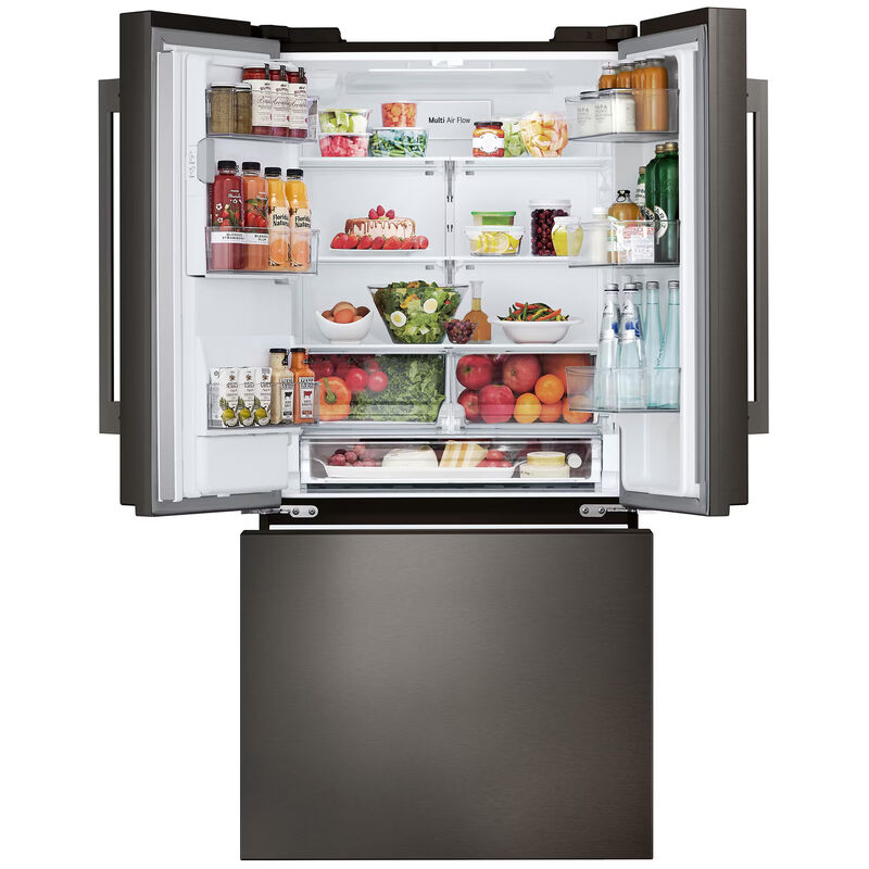 LG 33 in. 24.5 cu. ft. Smart French Door Refrigerator with Ice & Water Dispenser - PrintProof Black Stainless Steel, PrintProof Black Stainless Steel, hires