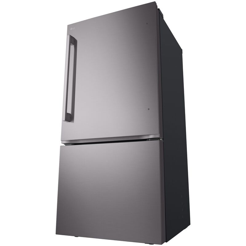 LG 33 in. 25.5 cu. ft. Smart Bottom Freezer Refrigerator with Ice Maker - Black Stainless Steel, , hires