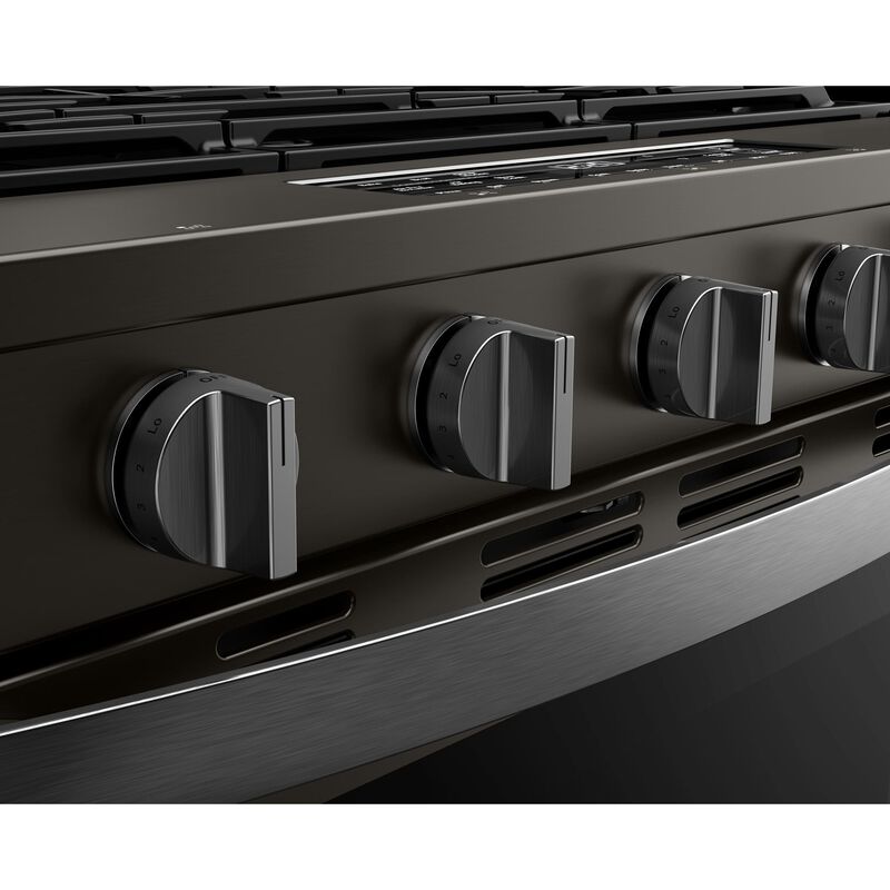 Whirlpool 30 in. 5.0 cu. ft. Smart Air-Fry Standard Convection Slide-In Gas Range with 5 Sealed Burners - Black Stainless, , hires