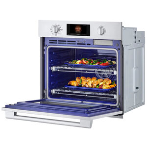 SKS 30 in. 4.7 cu. ft. Smart Steam Electric Single Wall Oven with True European Convection - Stainless Steel, , hires