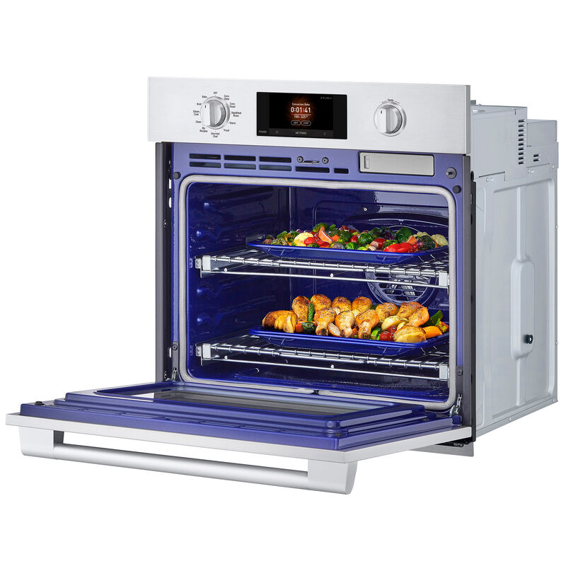 SKS 30 in. 4.7 cu. ft. Smart Steam Electric Single Wall Oven with True European Convection - Stainless Steel, , hires