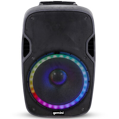 Gemini High Power 15" LED Bluetooth Party Speaker Bundle - Black | GPA115