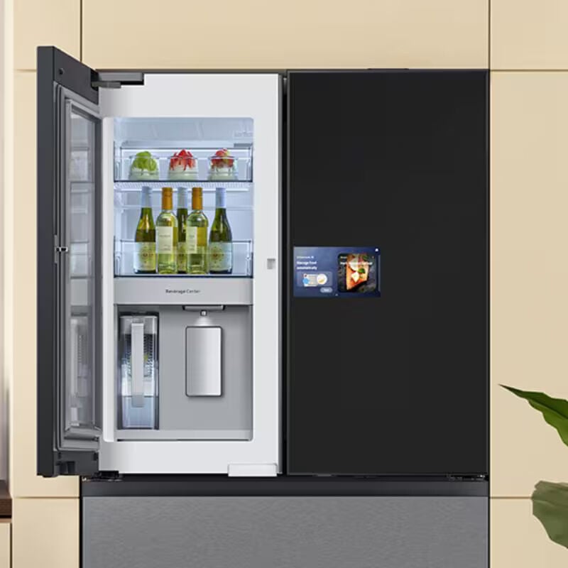 Samsung Bespoke 36 in. 22.5 cu. ft. Smart Counter Depth 4-Door French Door Refrigerator with AI Home, Beverage Center & Internal Water Autofill Pitcher - Charcoal Glass & Stainless Steel, , hires