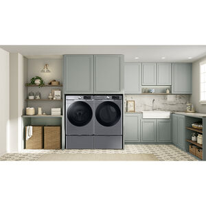 Samsung 27 in. 7.5 cu. ft. Smart Stackable Gas Dryer with Sanitize+, Steam Cycle & Sensor Dry - Platinum, Platinum, hires