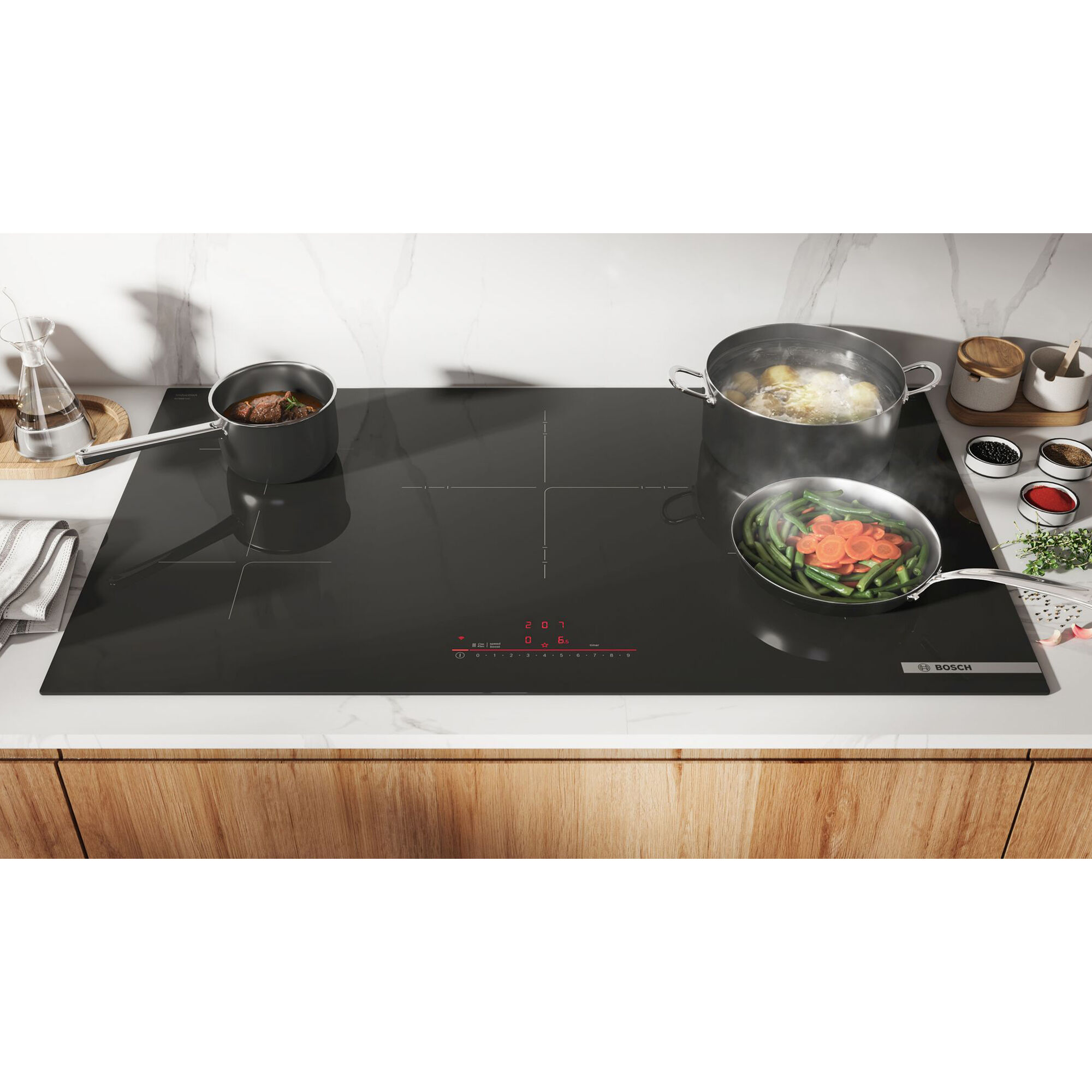 Bosch 500 Series 36 in. 5-Burner Smart Induction Cooktop with