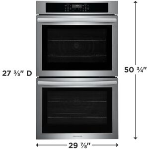 Frigidaire 30 in. 10.6 cu. ft. Top Control Electric Double Wall Oven With Standard Convection - Stainless Steel, Stainless Steel, hires