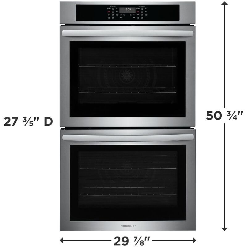 Frigidaire 30 in. 10.6 cu. ft. Top Control Electric Double Wall Oven With Standard Convection - Stainless Steel, Stainless Steel, hires