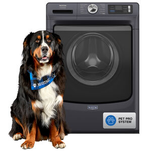 Maytag Pet Pro 27 in. 5.0 cu. ft. Smart Stackable Front Load Washer with Sanitize & Steam Cycle - Midnight Steel, Midnight Steel, hires