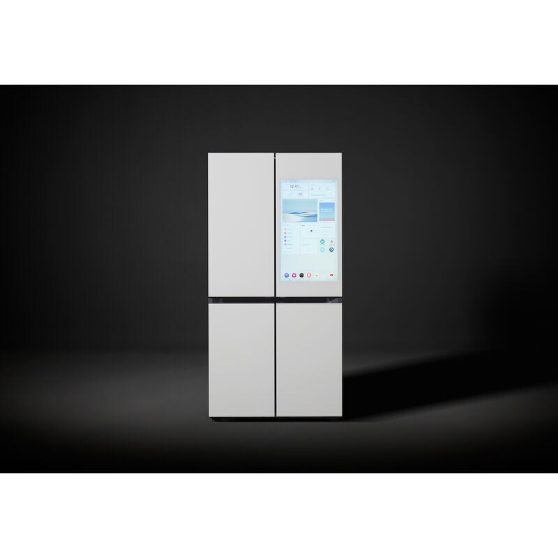 Samsung Bespoke 36 in. 28.6 cu. ft. Smart 4-Door French Door Refrigerator with Internal Water Dispenser - White Glass, White Glass, hires