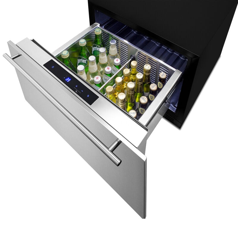 Summit 24 in. 1.6 cu. ft. Outdoor Single Refrigerator Drawer - Stainless Steel/Panel Ready, , hires