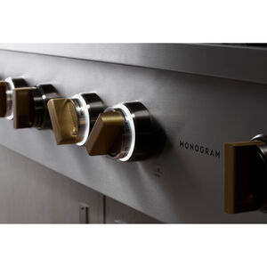 Monogram Professional Series 48 in. 6-Burner Natural Gas Rangetop with Griddle, Simmer Burner & Power Burner - Stainless Steel, , hires