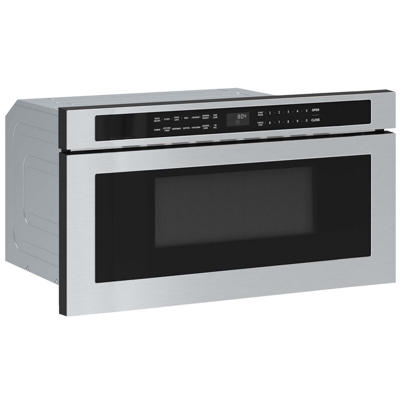 Zephyr 30 in. 1.2 cu. ft. 1000W Low Profile Drawer Microwave with Sensor Cooking - Stainless Steel, , hires