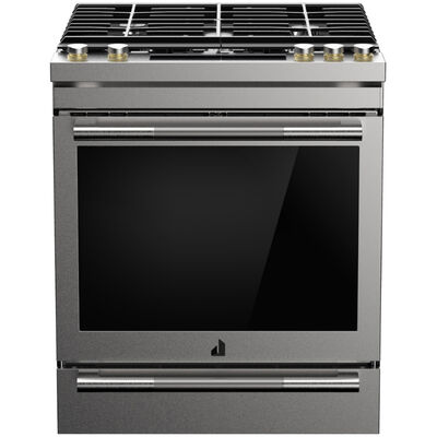 JennAir 30 in. 6.8 cu. ft. Air Fry Convection Oven Slide-In Dual Fuel Range with 5 Sealed Burners - Stainless Steel | JDS1450ML