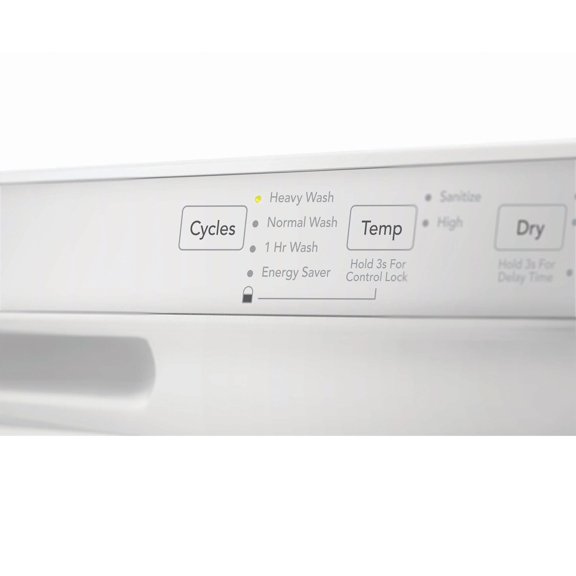 Frigidaire 24 in. Built In Dishwasher with Front Control 54 dBA Sound Level 14 Place Settings 4 Wash Cycles Sanitize Cycle White