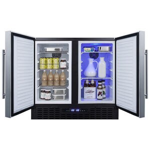 Summit 36 in. 5.8 cu. ft. Side by Side Undercounter Refrigerator - Stainless Steel with Black Cabinet, , hires