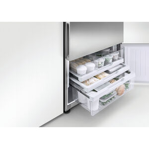 Fisher & Paykel Series 5 25 in. 13.5 cu. ft. Smart Counter Depth Bottom Freezer Refrigerator with Water Dispenser - Stainless Steel, , hires