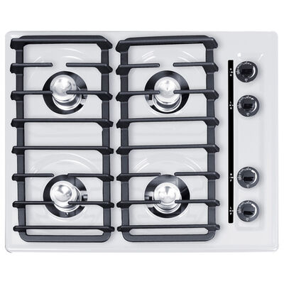 Summit 24 in. 4-Burner Natural Gas Cooktop - White | WNL033I
