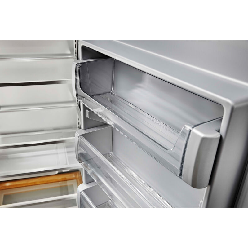 KitchenAid 48 in. 29.4 cu. ft. Built-In Counter Depth Side by Side Refrigerator with Ice & Water Dispenser - Stainless Steel, Stainless Steel, hires