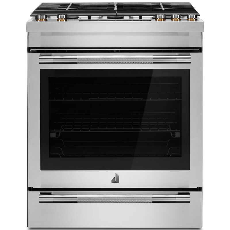 JennAir Rise Series 30 in. 6.4 cu. ft. Air Fry True European Convection Slide-In Gas Range with 5 Sealed Burners - Stainless Steel, , hires